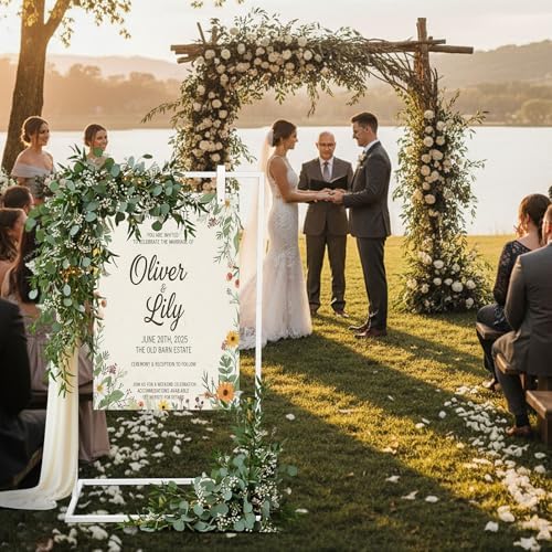 Blulu 3 Pack Wedding Sign Holder, Adjustable Sign Stand, 50-68 in,White - Image 5