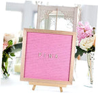 Pink Double Sided Felt Letter Board with Wooden Easel Stand | Wood Frame, Message Display, Letters, Baby Shower and Wedding Use - Image 7