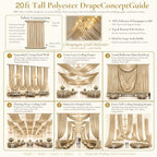 4 Panels 5ft(W) x 20ft(L) Champagne Backdrop Curtain for Wedding Parties - Image 3