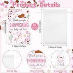 60 Sets Western Cowgirl Baby Shower Acrylic Shot Glasses A Little Cowgirl is On The Way Shot Glasses with Thank You Cards Organza Bags for Gender Reveal Cow-Girl Themed Birthday (Pink) - Image 3