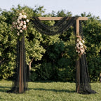 Artoid Mode 10-Pack Pearl Black Gauze Table Runner 10FT Home Decor - Image 3