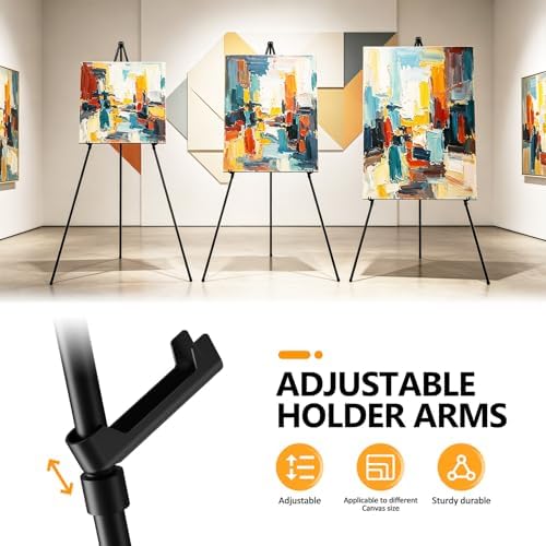 Display Black Easel Stand for Sign, Instant Tripod Collapsible Floor Easels - Image 4