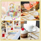 Taobary 400 Pcs 3 Ply Cocktail Napkins with Gold Foil Trim, White and Gold - Image 6