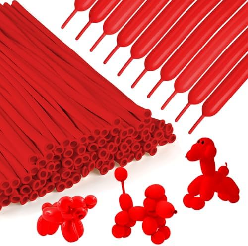 Red 260 Balloons Red Long Balloons and 260 Balloon Pump Electric for Gender Reveal Baby Shower Party Decorations - Image 2