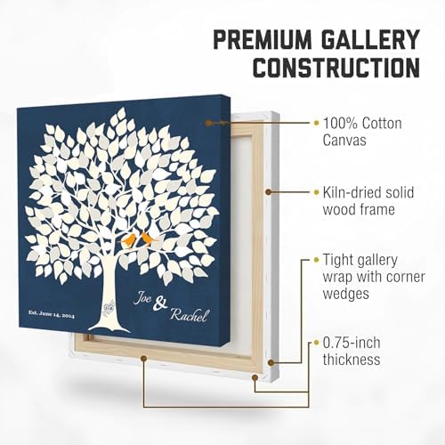 MuralMax Personalized Wedding Signing Tree Canvas Guest Book Wall Art - Image 6