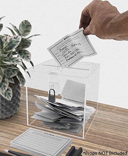 Marketing Holders 6"W Ballot Box Suggestion Top Lock Sign Great for Shows Expos Charity Organizations Countertops Monetary Donations Promotions Complaints - Image 5