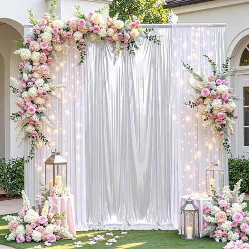 20ftx10ft Sequin Silver Backdrop Curtain Panels for Parties Sparking - Image 6