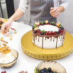 Wenqik Gold Metal Cake Stand 16 Inch with Cutting & Spatula - Image 5
