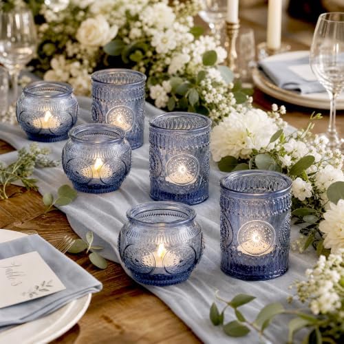 24PCS Blue Votive Candle Holders - Image 5
