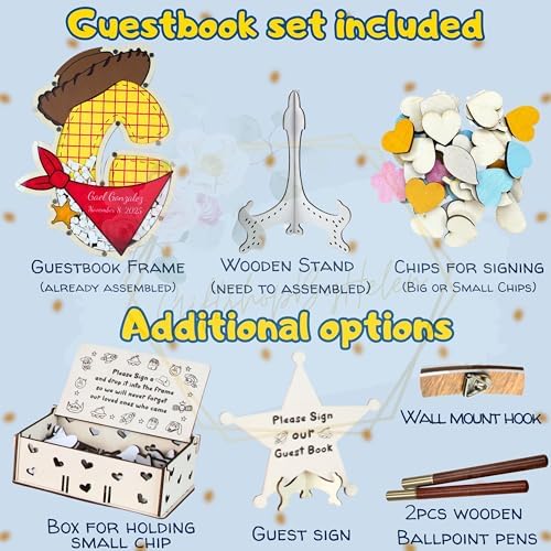 Cowboy Drop Box Guest Book Alternative, Personalized Western 1st Birthday - Image 5