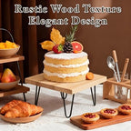 3 Pcs Buffet Risers, Wood Square Food Riser Dessert Table Display Stand Set for Party Wood Cupcake Stands Nesting Table for Home Decor (Square, natural) - Image 5