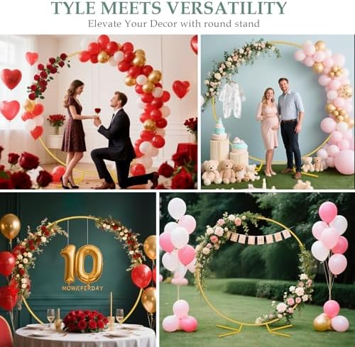 WellSign 7.2FT Circle Wedding Arch Backdrop Stand for Parties - Image 6