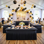 Spandex Tablecloth 5FT Rectangle Table Cover 4 Pack Black Wrinkle-Free - Image 2