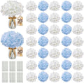 65PCS Hydrangea Artificial Flowers with Stronger Bendable Stems, Premium Silk Faux Hydrangea Flowers Bulk for DIY Wedding, Arches, Baby Showers & Event Decor(Mixed Color, 35 Ivory, 30 Blue) by ECCELSO