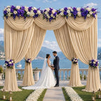 20x12 ft Champagne Backdrop Curtains for Wedding, Party and Photo - Image 2