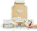 Personalized Mason Jar Wedding Guest Book Alternative Drop Box, Rustic Set by Handmade