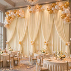 30x10ft Champagne Backdrop Curtain Panels for Parties - Wrinkle Free Polyester Photo Curtain Backdrop Wedding Back Drop Fabric Drapes for Party Decorations Background for Photography - Image 3