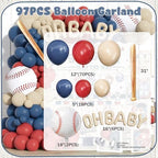 Hombae Baseball Baby Shower Decorations, A Little Slugger Party Supplies with Welcome Baby Banner Banners, Cake Cupcake Toppers, Tablecloth, Backdrop, Poster, Badges, Sash - Image 3