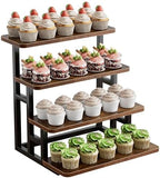ZUJJAFY Cupcake Stand, Tiered Tray Stand Dessert Table Display Set, 4 Tier Cupcake Stand for 50 cupcakes, Wooden Risers Display Stands for Vendor Events, Party by ZUJJAFY