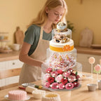 3Pcs Acrylic Cake Display Stand 6'' 8'' 10'' Round 3 Tier Clear Cylinder Cake Box for Wedding Birthday Party Decor(6 / 8 / 10 Inch) - Image 5
