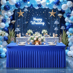 Shillance 6 Packs Royal Blue Tableclothes for 8 Foot Rectangle Table, Wrinkle Free Spandex Tablecovers 8FT Stretch Fitted Table Cloth with Skirt for Birthday Parties Graduations Event Wedding Banquet - Image 4