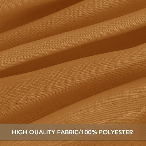 sancua Thanksgiving Round Tablecloth 108 Inch, 6 Pack Light Brown Bronze - Image 6