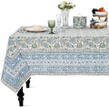 Ridhi Asparagus Green Hand Block Print Cotton Tablecloth 118 x 70 Inch by Ridhi