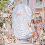 6.6FT White Arch Backdrop Cover Wedding Draped Arch Cover, Stretchy Spandex Balloon Backdrop Arch Stand Covers for Wedding Ceremony, Baby Shower, Photography Birthday Party Decorations - Image 2