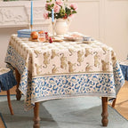 patdrea Vintage Leopard Print Tablecloth,Rectangular,94"x63" - Image 2