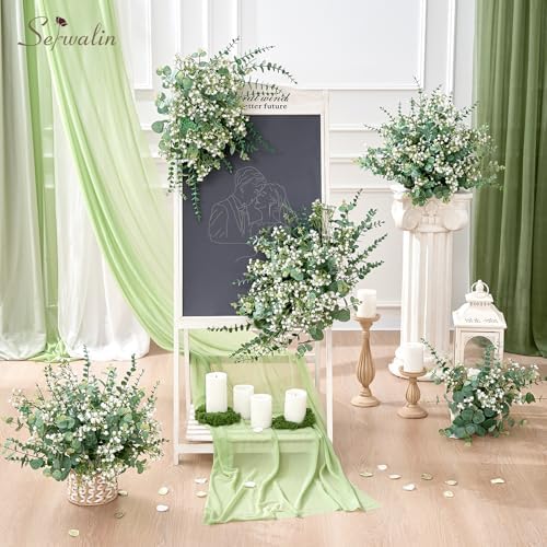 Serwalin 300PCS Mixed Eucalyptus Stems with Baby's Breath Greenery - Image 4
