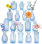 Glass Bud Vases in Bulk Small Mini Blue Vase for Flowers 17pc by PXDSDXJJWEDDING%EF%BC%86HOMEDECOR