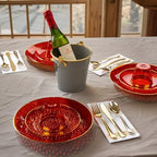 DaYammi 175PCS Clear Red Plastic Dinnerware Set for 25 Guests - Image 3