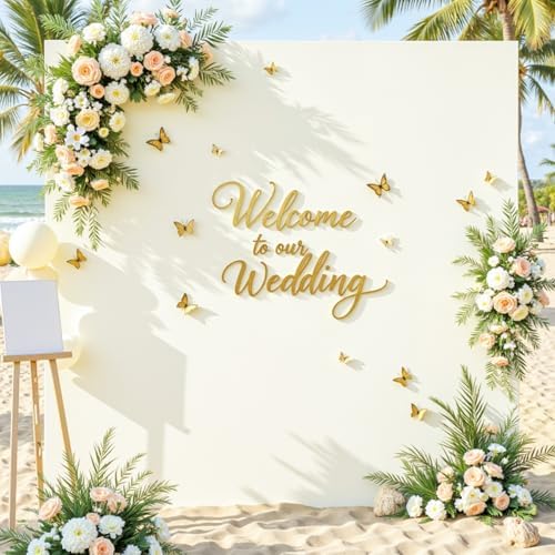 Besutolife Square Arch Backdrop Cover, 8×8 FT Spandex Arch Covers Stretchy Fitted Balloon Arch Stand Cover for Wedding, Birthday Party, Baby Shower, Photo Booth, Graduation Ceremony, Ivory - Image 3