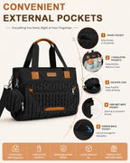 FHELAD Diaper Bag Tote for Women, Baby Diaper Bag Set (Obsidian Black) - Image 4