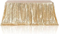 Poise3EHome Light Gold Sequin Tablecloth 60×120 Inch Rectangle Sparkly Fabric Table Cloth for Birthday Wedding Party Holiday Baby Shower Christmas Decoration by Poise3EHome