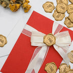 SWANGSA 200 Pack Letter S Wax Seal Stickers, Antique Gold Botanical Leaves Initial Alphabet Self-Adhesive Wax Stickers for Wedding Party Invitation Envelope - Image 4