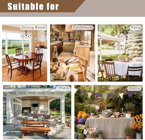 Fitable 2 Pack Hunter Green Faux Linen Tablecloths Rectangle 60x84 Inch - Image 6