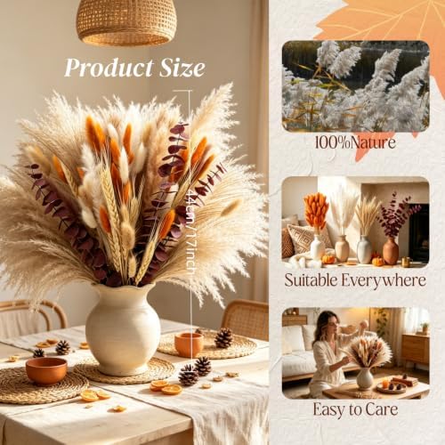 530/450Pcs Dried Pampas Grass Set for Dry Flower Home Decor (450Pcs Fall) - Image 3
