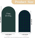 Set of 2 Arch Backdrop Cover Tartan Plaid Baby Shower Stretchy Arch Frame Cover for Bear Theme Boys Birthday Party Fiesta Decorations (6ft & 5ft,Plaids) - Image 3