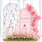 Mindsoft 2 Pcs Wildflower Arch Cover Backdrop, Pink - Image 3