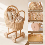 Vintage Wicker Baby Carriage Basket Set for Baby Shower, Wedding Party - Image 4