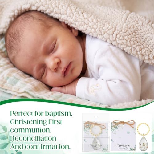 Landical 24 Set Baby Shower Return Gifts, Dried Flower Keychain Gift Bulk - Image 5