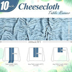 24 Pack Dusty Blue Cheesecloth Table Runner 17"x108" Boho Gauze Fabric Table Runner Vintage Rustic Sheer Runners for Wedding Party Bridal Baby Shower Table Decorations - Image 2