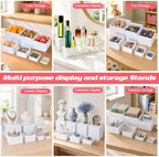 [7 Pcs] White Buffet Risers Food Risers - Dessert Table Display Set and Food Cake Stands with Table Sign and Maker,Serving Tongs,Cake Cutter for Wedding Birthday Party Decoration(Size 9" 8" 7" 6" 5" 4" 3") - Image 5