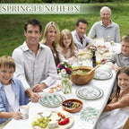 400 Pcs Disposable Sage Green Floral Tableware Set for 50 Guests - Image 5