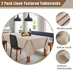 Fitable Linen Textured Tablecloths 2 Pack, Faux Burlap Rectangle Table Clothes for 6 Foot Tables, Rustic Table Covers for Buffet, Banquet, Kitchen Dining, Party, Farmhouse (Nature, 54 x 108 Inch) - Image 4