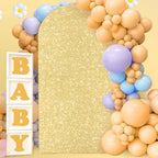 MODFUNS Gold Party Arch Cover Sequin Arch Spandex Covers 7.2 FT Arch Backdrop Cover Shimmer Wedding Arch Covers for Round Top Arch Frame Glitter Arch Backdrop Fabric for Baby Shower Celebrations - Image 2