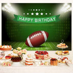15X10ft Birthday Photography Backdrop, Football Happy Birthday Backdrop Football Birthday Photography Backdrop for Boy, Soccer Field Banner Photo Studio Background Decor - Image 2