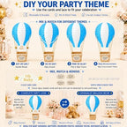Light Blue Hot Air Balloon Decorations for Baby Shower Table Centerpieces - Image 7