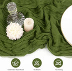 20 Pack Cheesecloth Table Runner 17 x 108 Inch, Olive Green - Image 4